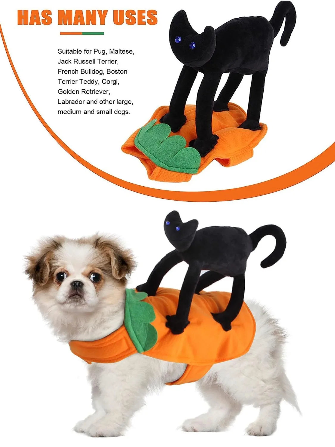 Pet Pumpkin & Black Cat Dress Costume