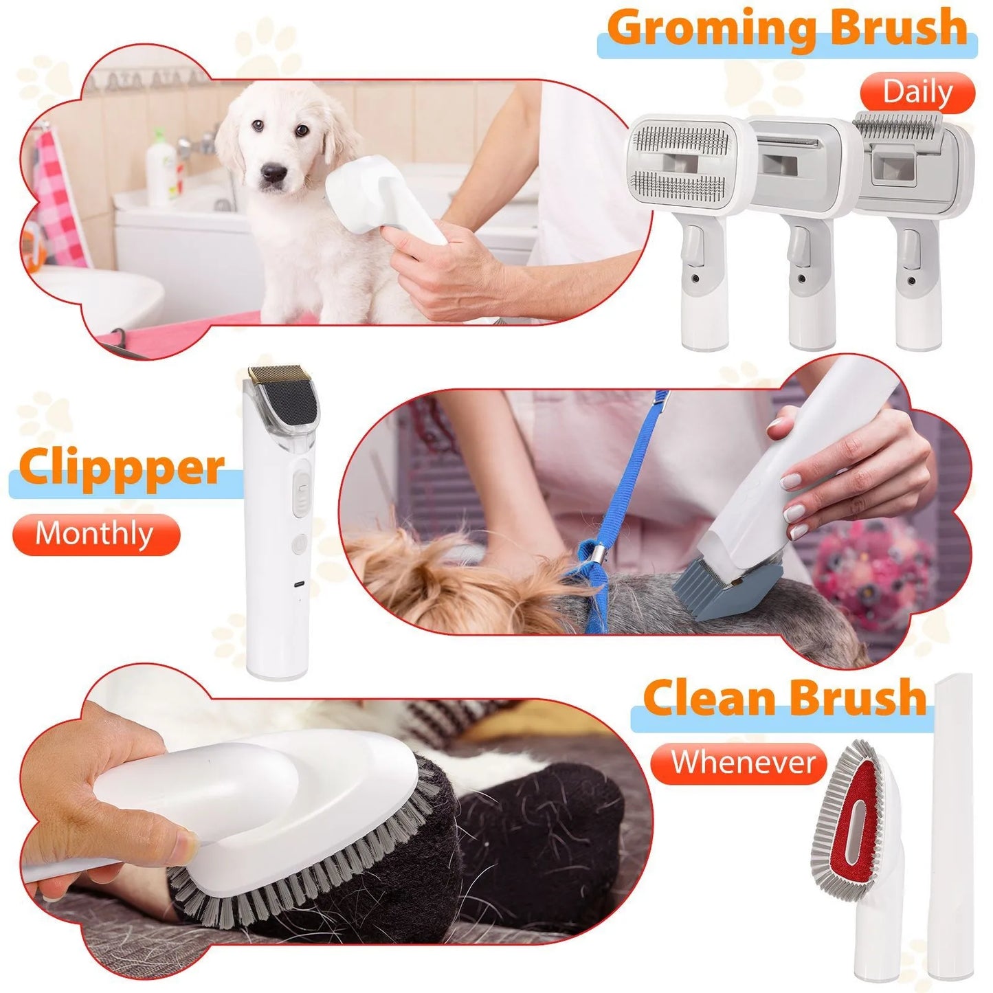 Pet Grooming Tools Vacuum Kit
