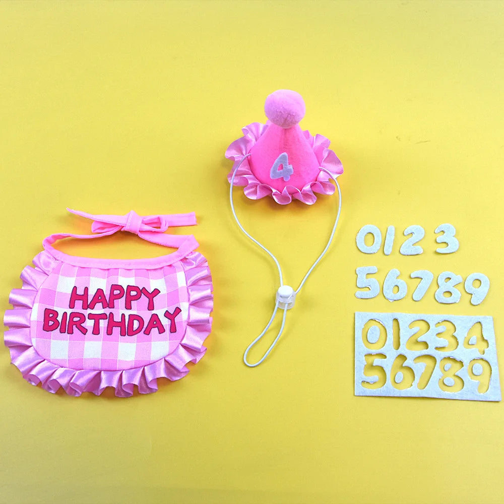 Cat Birthday Scarf and Hat Set