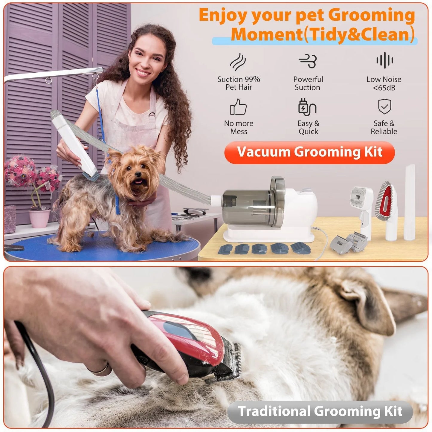 Pet Grooming Tools Vacuum Kit