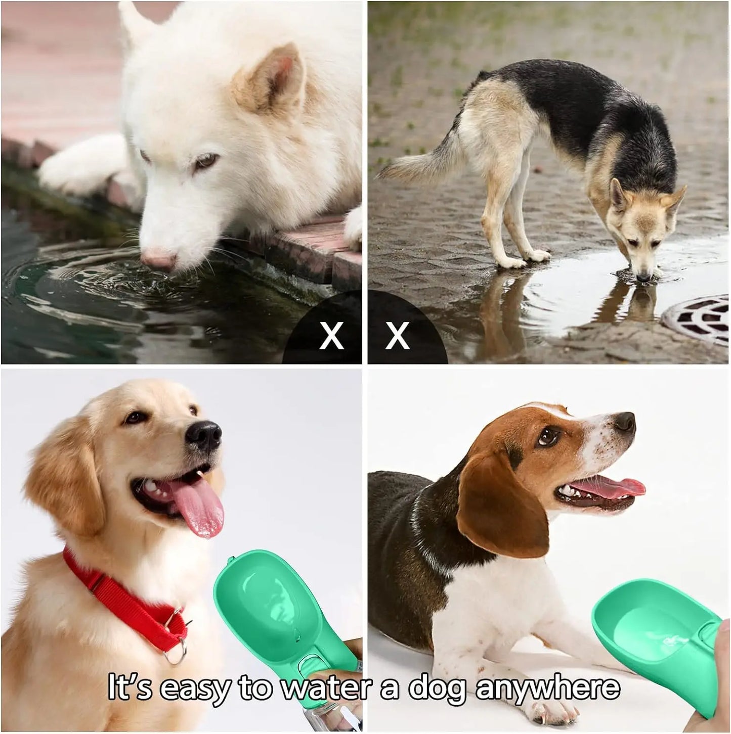 Portable Dog Water Bottle & Bowl Combo