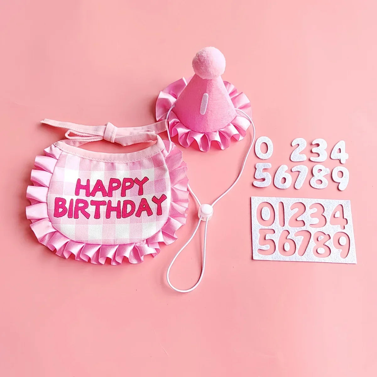 Cat Birthday Scarf and Hat Set