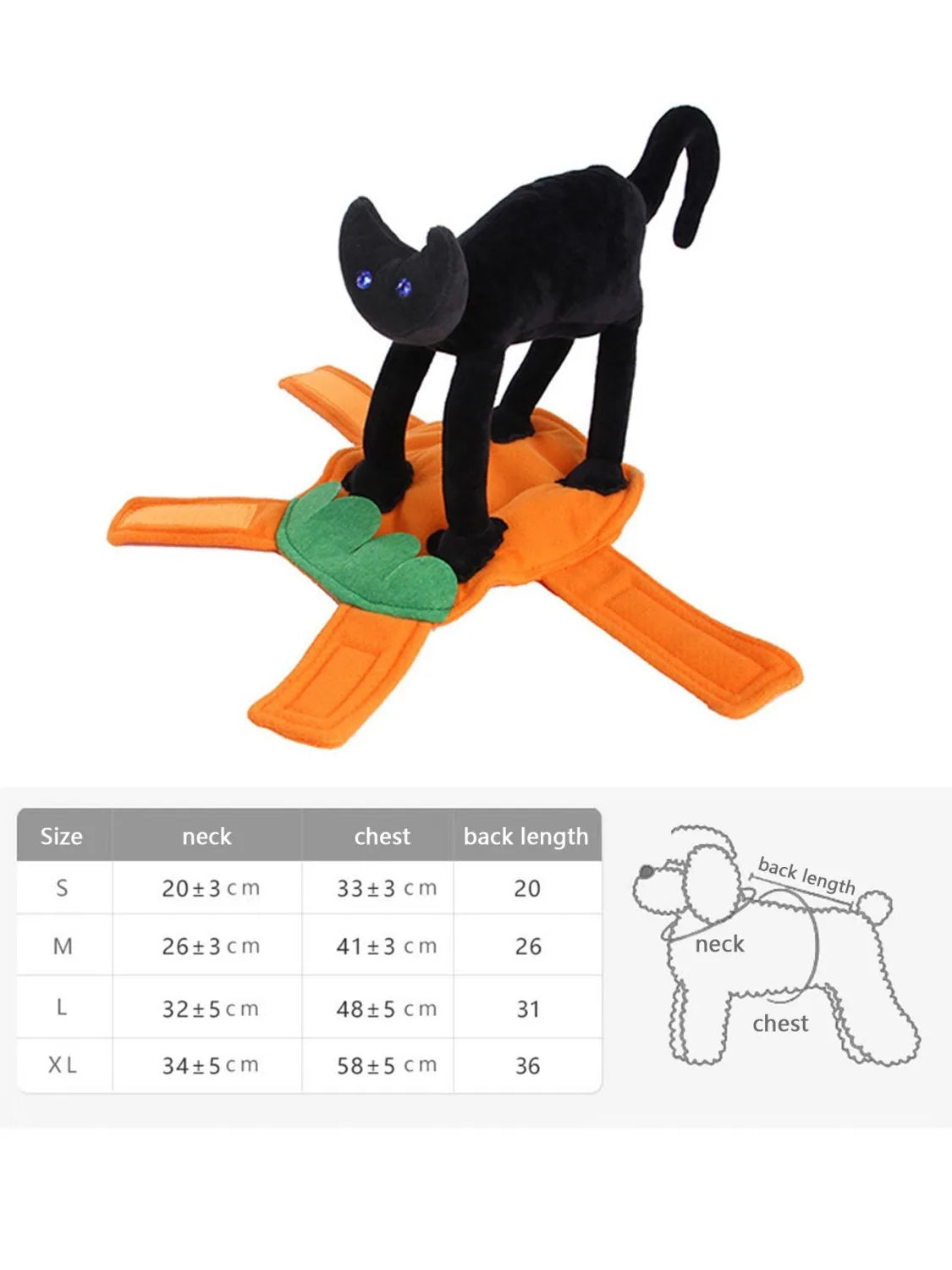 Pet Pumpkin & Black Cat Dress Costume