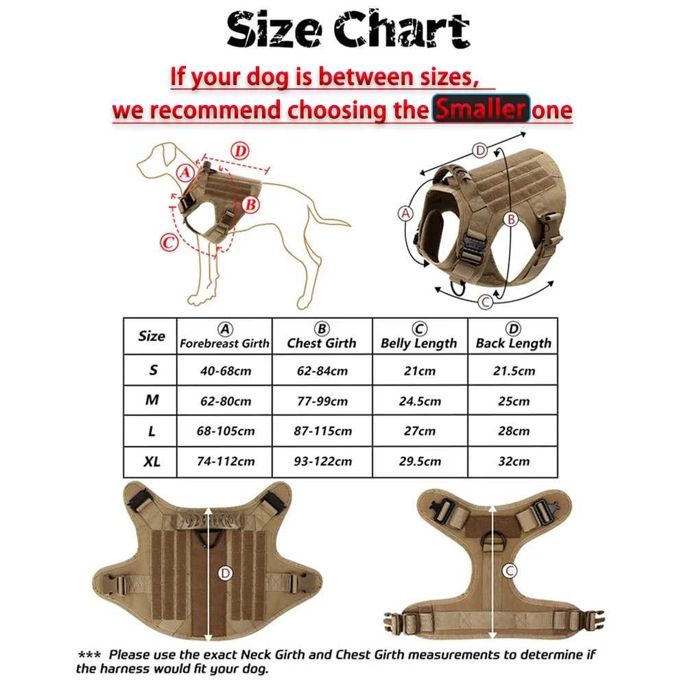 Large Tactical Dog Harness for Training