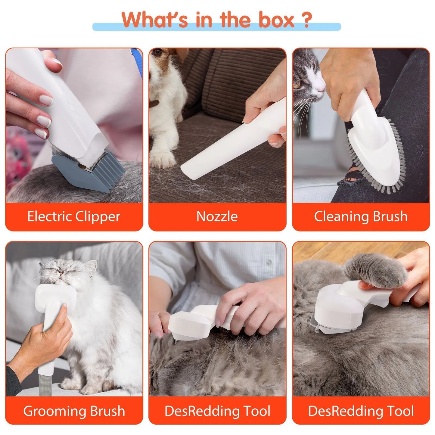 Pet Grooming Tools Vacuum Kit