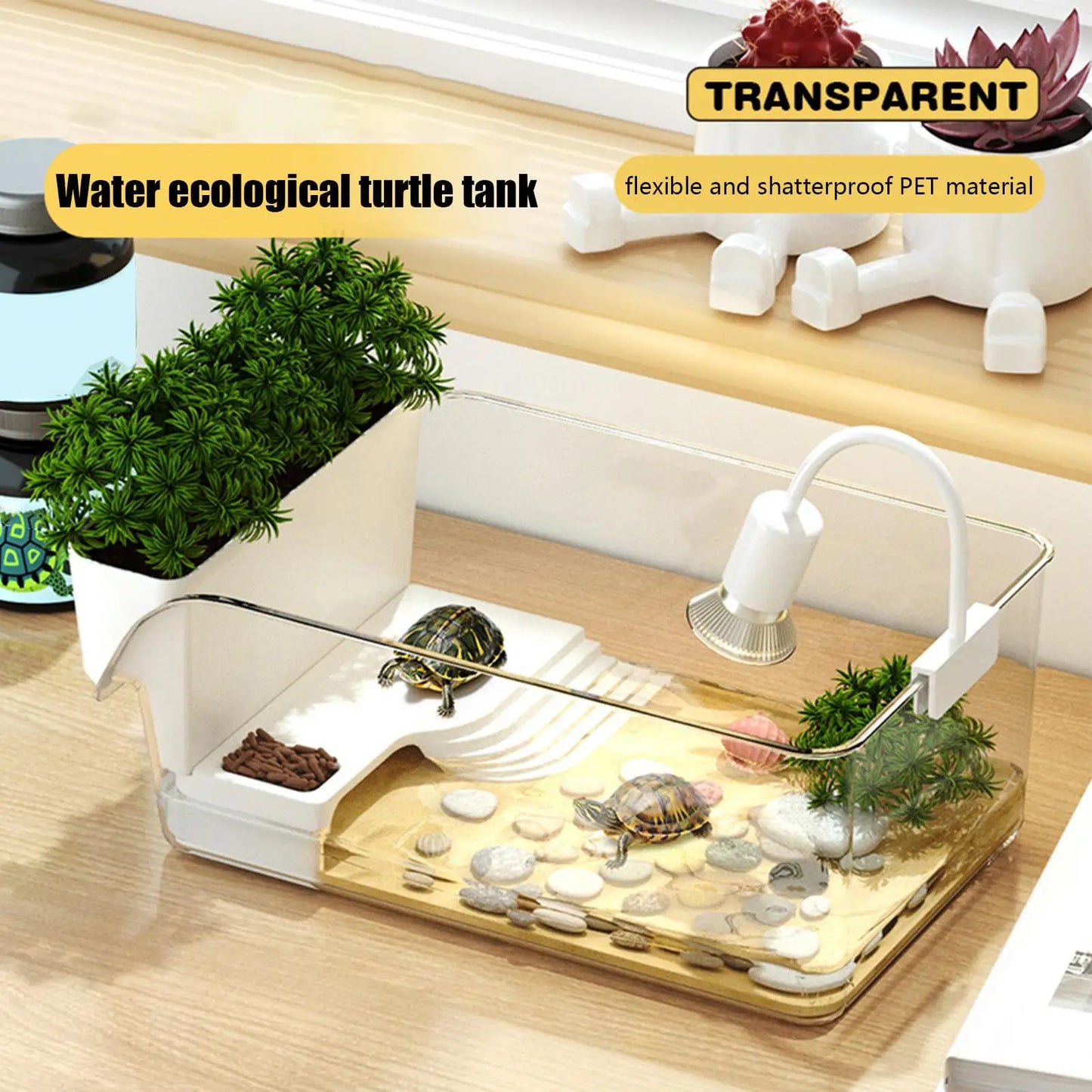 Turtle Tank with Ramp and Basking Platform