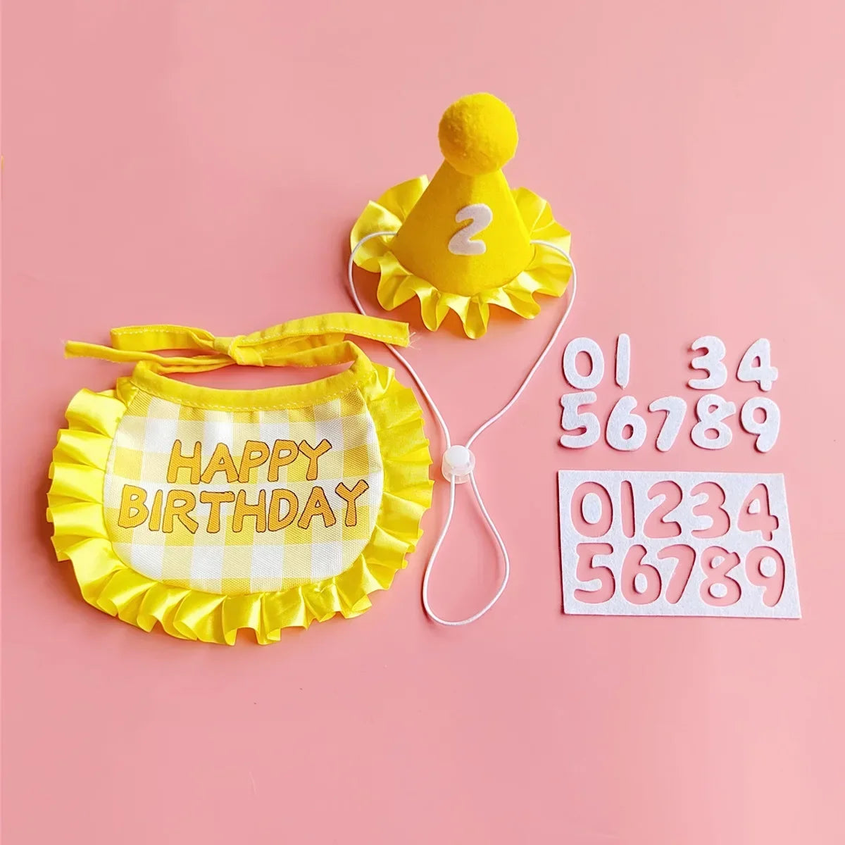 Cat Birthday Scarf and Hat Set
