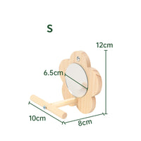 Bird Mirror Toy with Wooden Perch