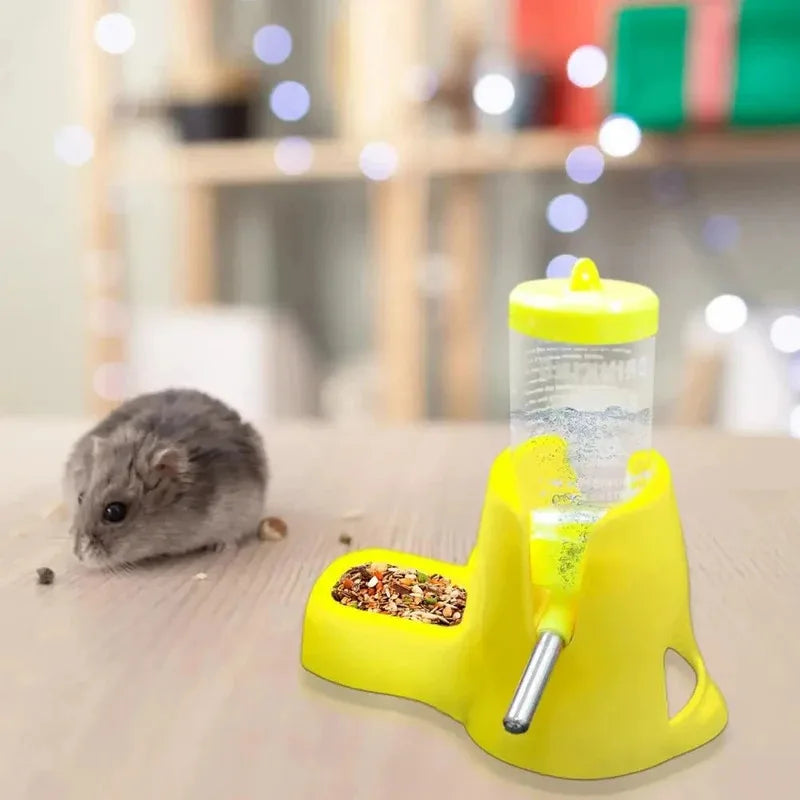 Automatic Hamster Water Feeder with Food Dish