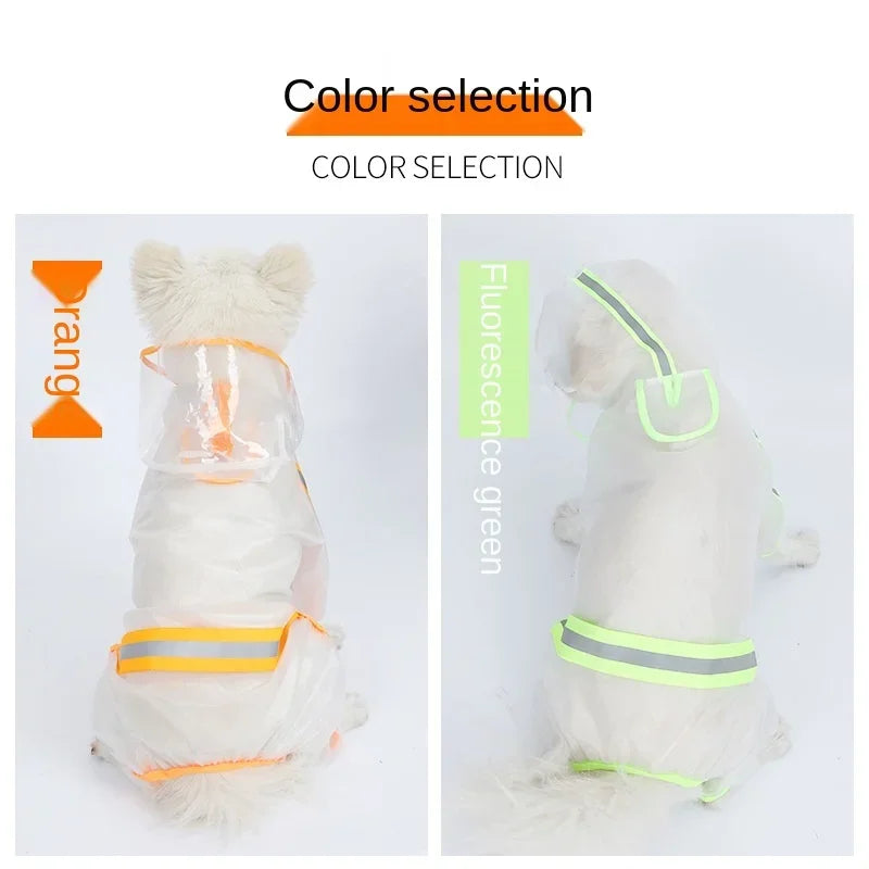 Four-Leg Hooded Dog Rain Suit