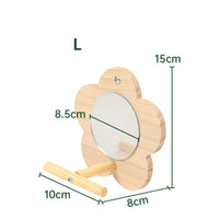 Bird Mirror Toy with Wooden Perch