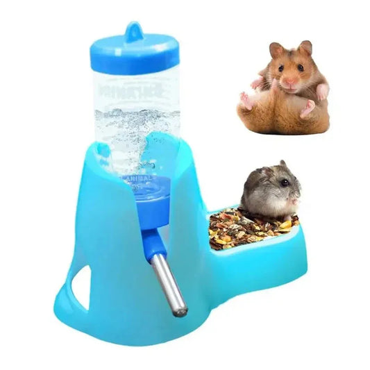 Automatic Hamster Water Feeder with Food Dish