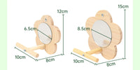 Bird Mirror Toy with Wooden Perch